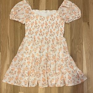 Altar'd State Cream Dress with peach flowers  size large